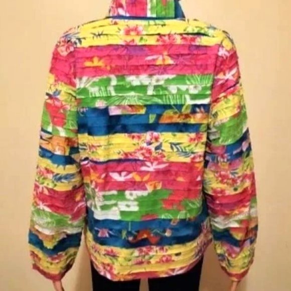 VTG 90s Keren Hart Rainbow Colors with Blue Polyester Lining Jacket Size S NWOT - Picture 2 of 4